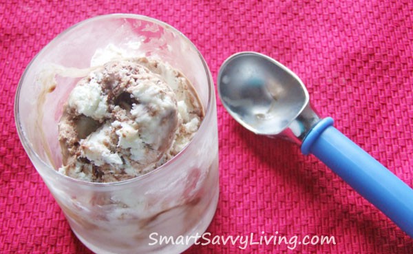 Homemade Vanilla Fudge Swirl Ice Cream