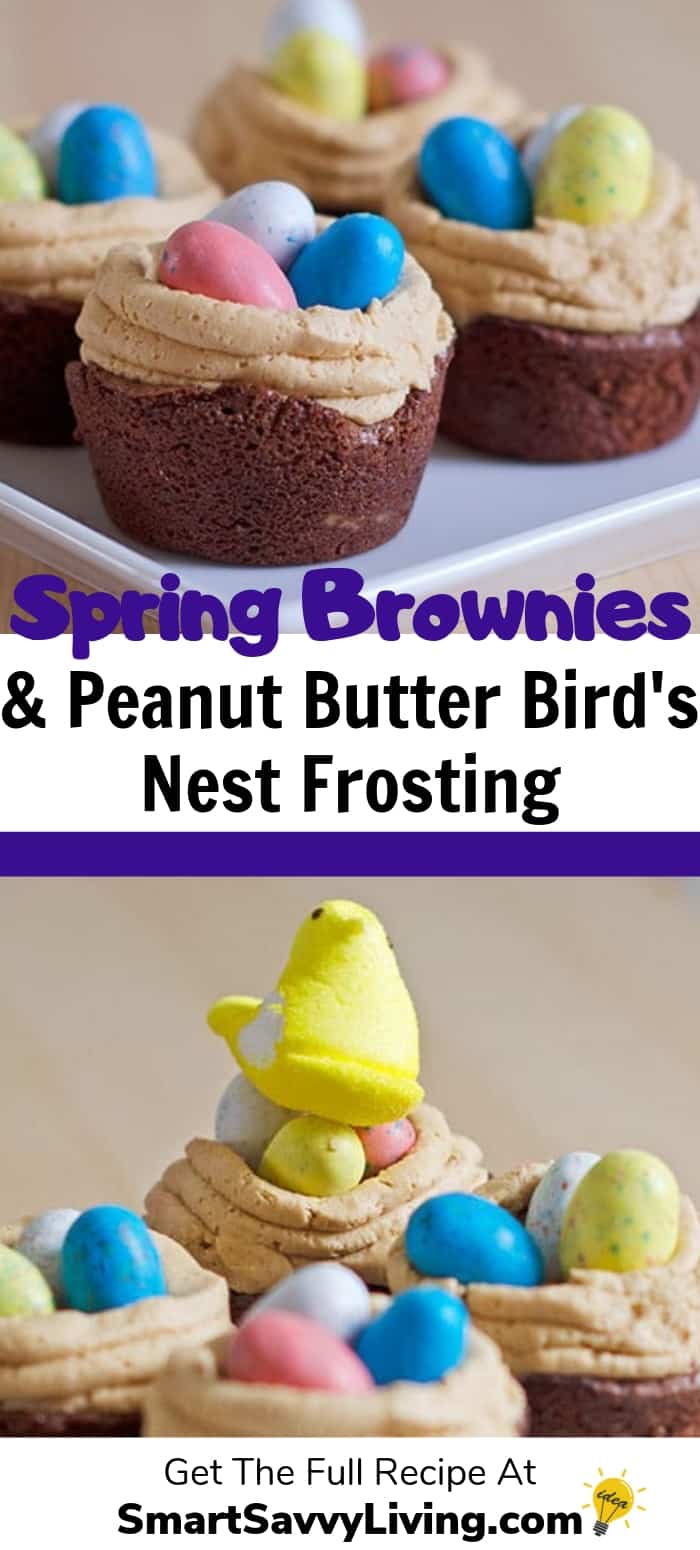 Individual Brownies with Peanut Butter Bird's Nest Frosting Recipe