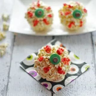 Halloween Eyeball Popcorn Balls Recipe