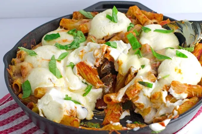 Cheesy Rigatoni With Sausage and Mushrooms Recipe