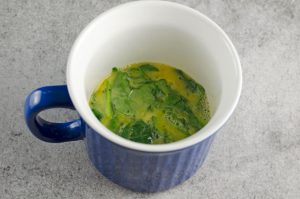 2-Minute Cheesy Spinach Microwave Scrambled Eggs Mug Recipe