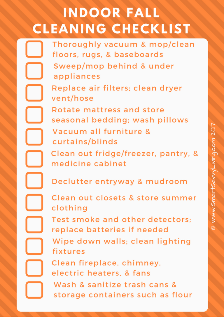 Fall Deep Cleaning Checklist