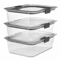 Rubbermaid Brilliance Food Storage Container, Large, 9.6 Cup, Clear, 3-Pack