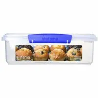 Sistema KLIP IT Utility Collection Bakery Box Food Storage Container, 14.8 Cup, Clear/Blue | BPA Free