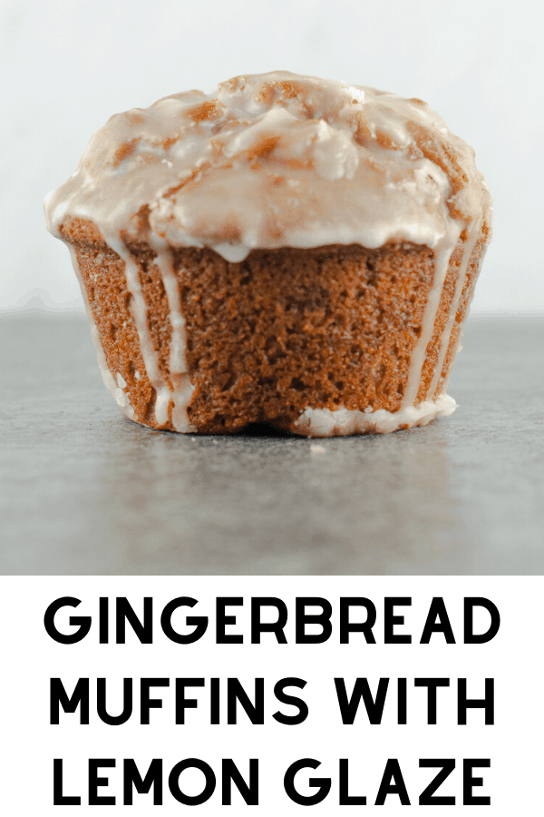 gingerbread muffins with lemon glaze pinterest graphic