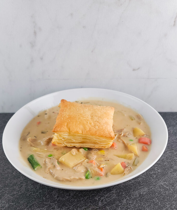 Chicken Pot Pie Soup with Puff Pastry - On Sutton Place