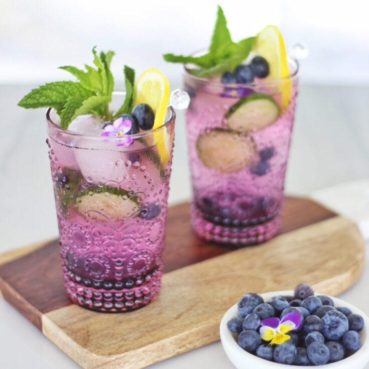 Image for BLUEBERRY LEMON AND CUCUMBER GIN MOJITOS