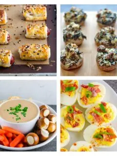 Collage of new year's eve appetizers.